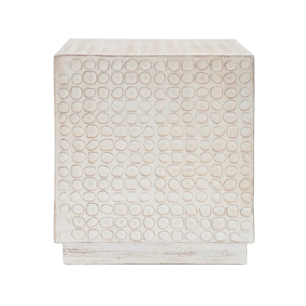 Modern Magnesium Oxide Cube Side Table 15x15x17 Inches - Omega Lifestyles