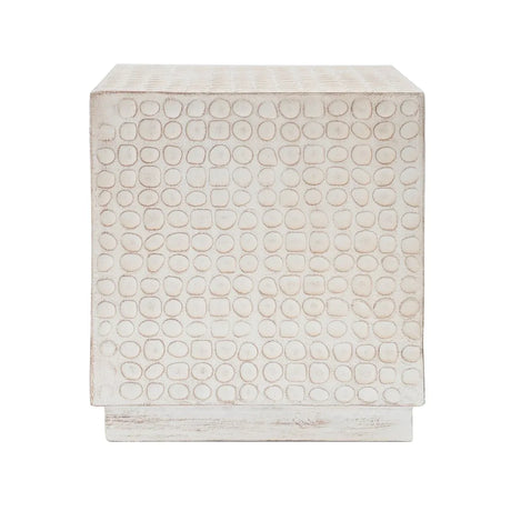 Modern Magnesium Oxide Cube Side Table 15x15x17 Inches - Omega Lifestyles