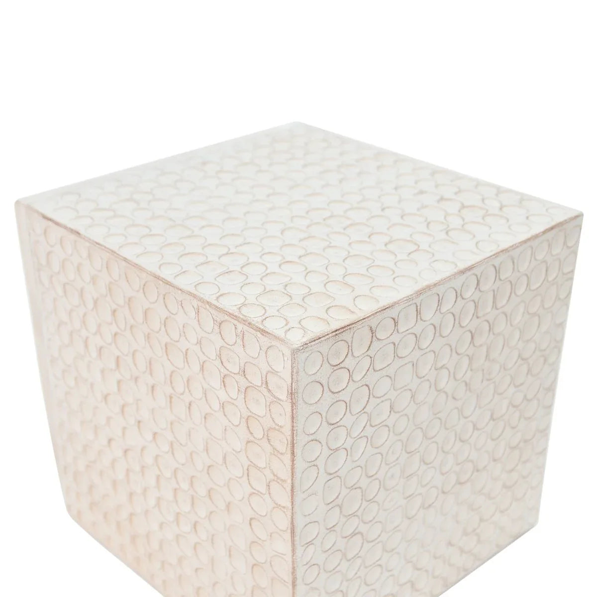 Modern Magnesium Oxide Cube Side Table 15x15x17 Inches - Omega Lifestyles