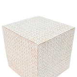 Modern Magnesium Oxide Cube Side Table 15x15x17 Inches - Omega Lifestyles