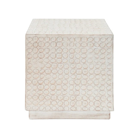 Modern Magnesium Oxide Cube Side Table 15x15x17 Inches - Omega Lifestyles