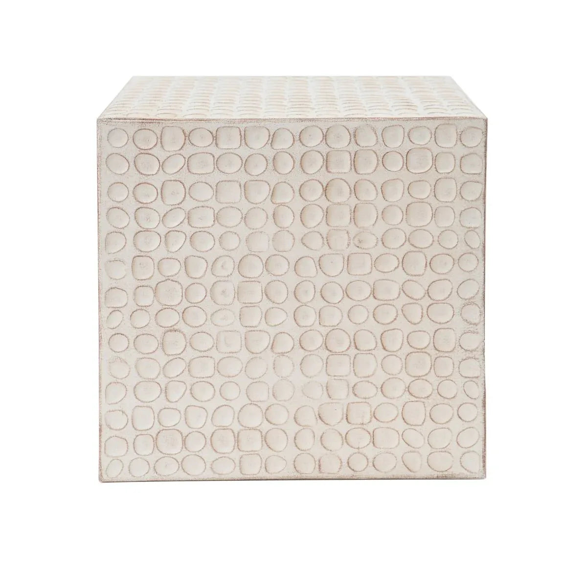 Modern Magnesium Oxide Cube Side Table 15x15x17 Inches - Omega Lifestyles