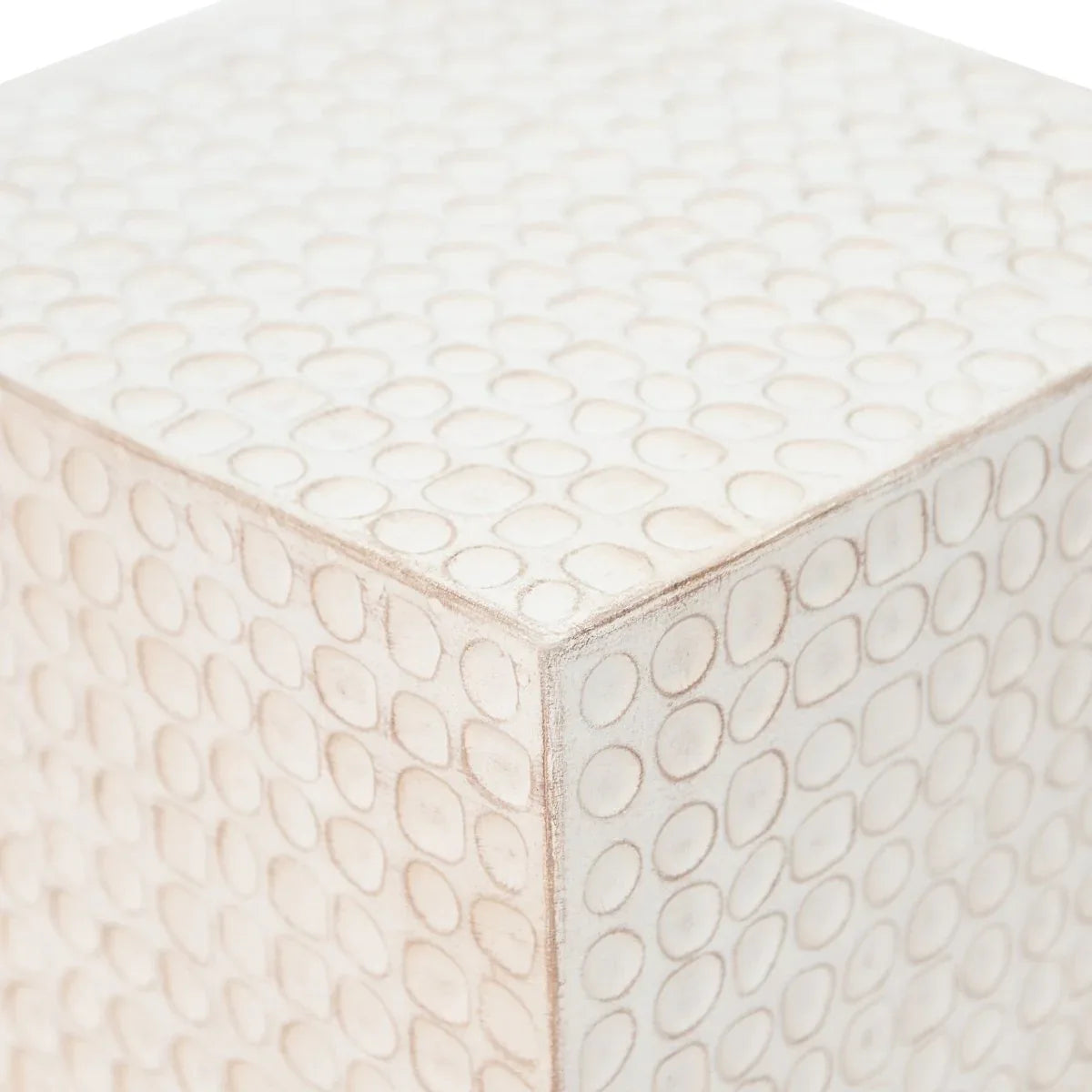 Modern Magnesium Oxide Cube Side Table 15x15x17 Inches - Omega Lifestyles