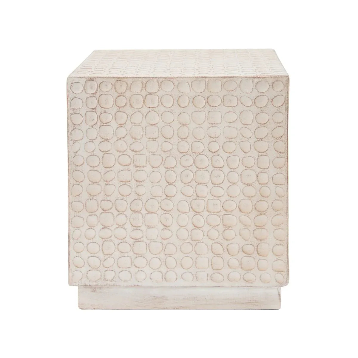 Modern Magnesium Oxide Cube Side Table 15x15x17 Inches - Omega Lifestyles