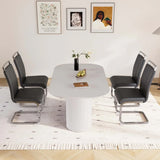 Modern MDF Dining Table And PU Armless Chair Set - Omega Lifestyles