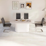 Modern MDF Dining Table And PU Armless Chair Set - Omega Lifestyles