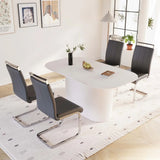Modern MDF Dining Table And PU Armless Chair Set - Omega Lifestyles