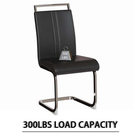 Modern MDF Dining Table With Six PU Armless Chairs Set - Omega Lifestyles