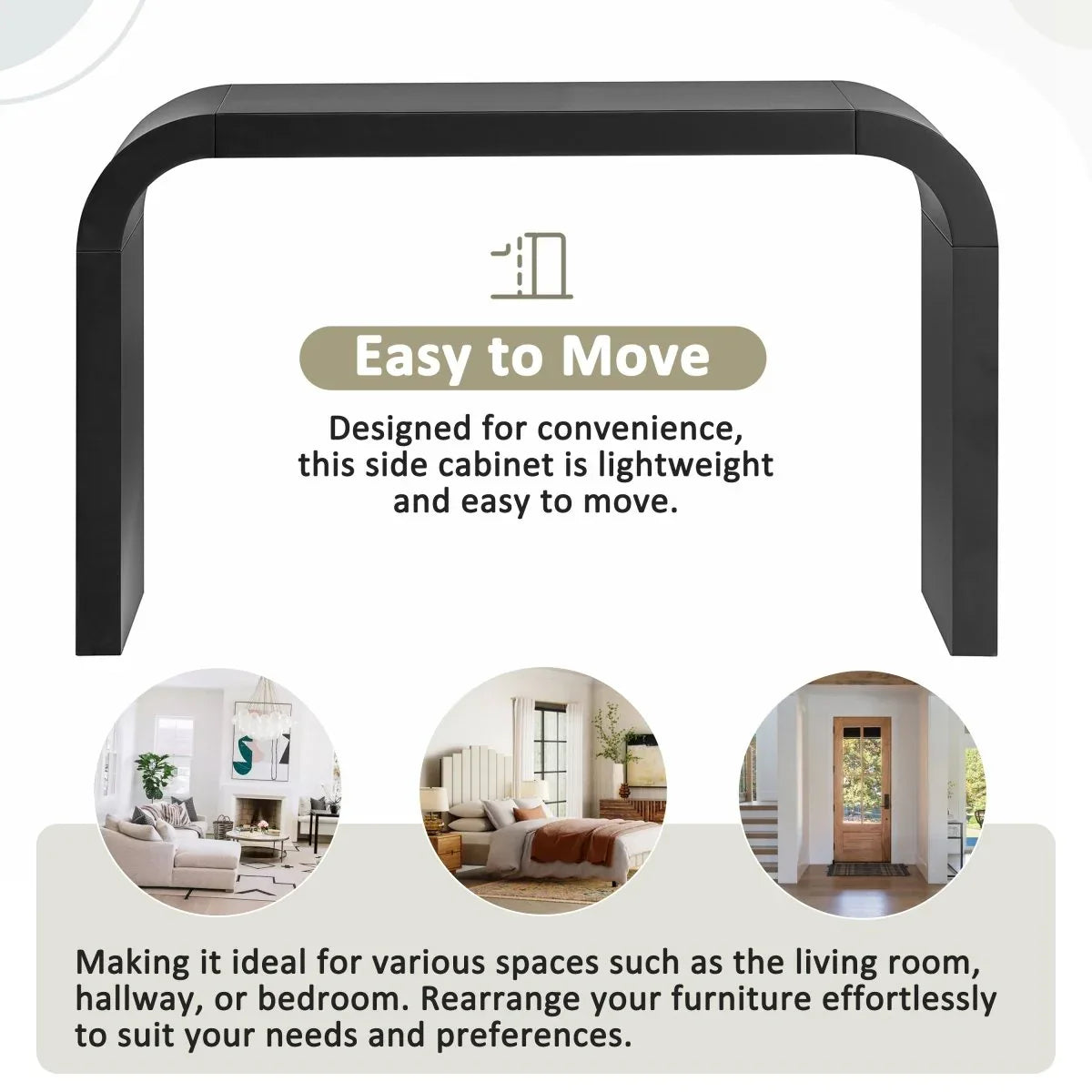 Modern Minimalist Black MDF Console Table 52-Inch - Omega Lifestyles