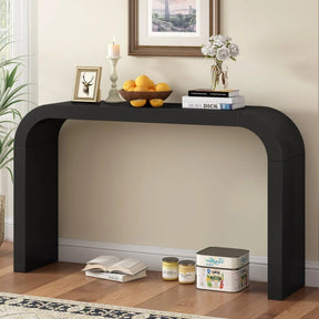 Modern Minimalist Black MDF Console Table 52-Inch - Omega Lifestyles