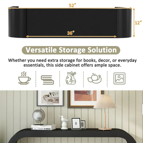 Modern Minimalist Black MDF Console Table 52-Inch - Omega Lifestyles