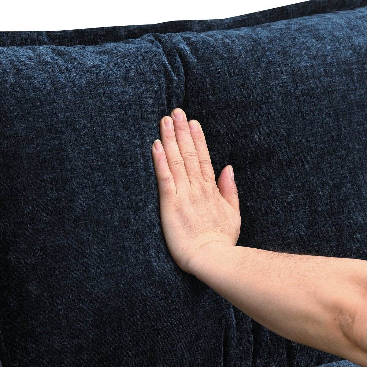 Modern Modular U-Shaped Chenille Sofa With Chaise And Pillows - Omega Lifestyles