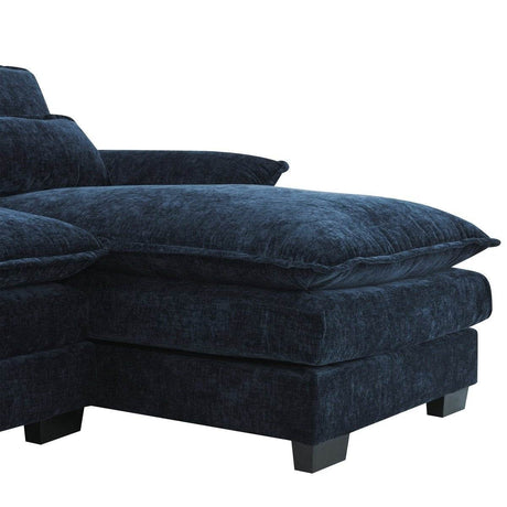 Modern Modular U-Shaped Chenille Sofa With Chaise And Pillows - Omega Lifestyles