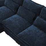 Modern Modular U-Shaped Chenille Sofa With Chaise And Pillows - Omega Lifestyles