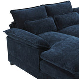 Modern Modular U-Shaped Chenille Sofa With Chaise And Pillows - Omega Lifestyles