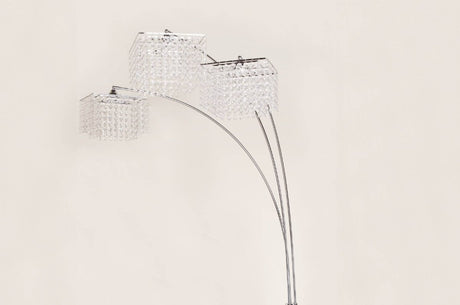 Modern Multi-Head Crystal Accents Arc Floor Lamp - Sleep Galleria