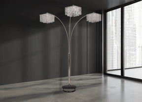 Modern Multi-Head Crystal Accents Arc Floor Lamp - Omega Lifestyles