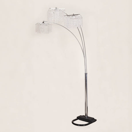 Modern Multi-Head Crystal Accents Arc Floor Lamp - Sleep Galleria