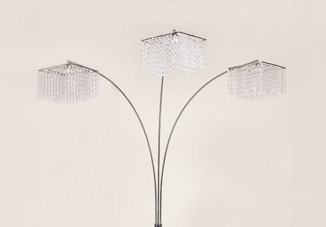 Modern Multi-Head Crystal Accents Arc Floor Lamp - Omega Lifestyles