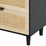 Modern Natural Rattan 6-Drawer MDF Dresser - Sleep Galleria