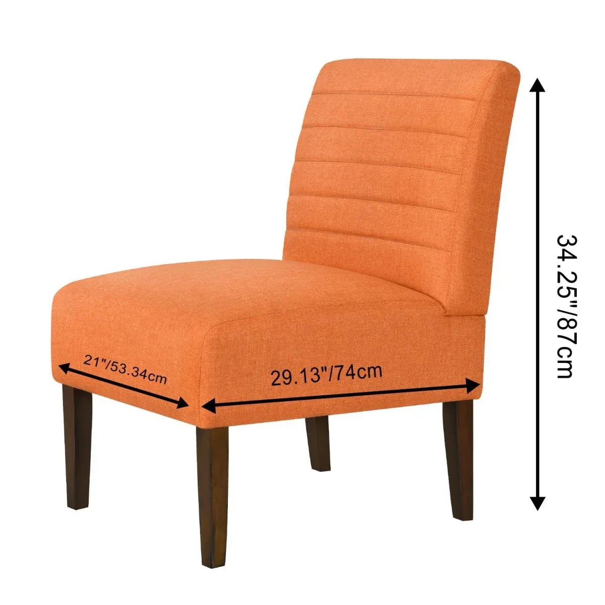 Modern Orange Armless Tufted Upholstered Accent Chair - Omega Lifestyles