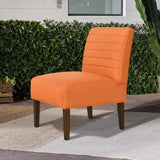 Modern Orange Armless Tufted Upholstered Accent Chair - Omega Lifestyles