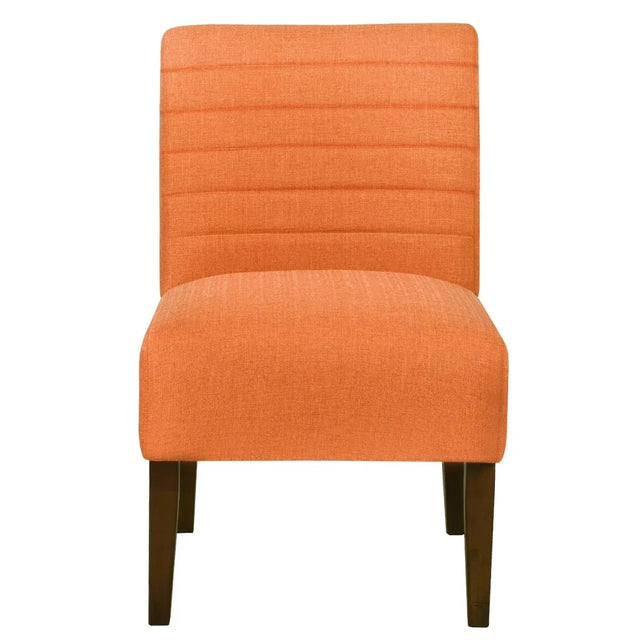 Modern Orange Armless Tufted Upholstered Accent Chair - Omega Lifestyles