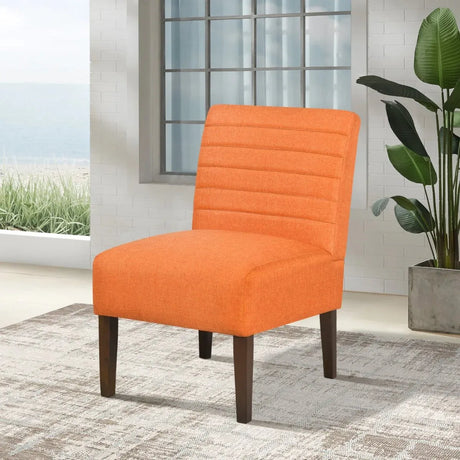 Modern Orange Armless Tufted Upholstered Accent Chair - Omega Lifestyles