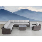 Modern Outdoor 7 - Person Wicker Sectional Seating Set With Cushions - Serenova - Omega Lifestyles