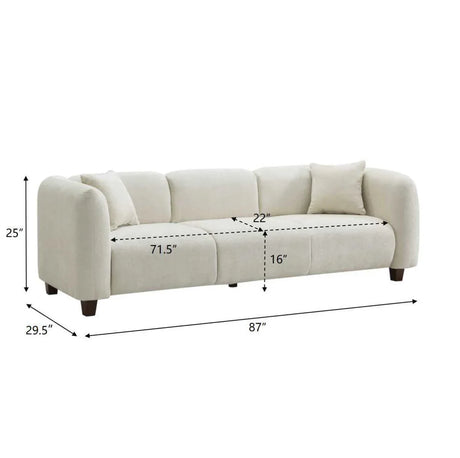 Modern Oversized 3-Seater Upholstered Chenille Sofa - Omega Lifestyles