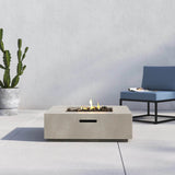 Modern Reinforced Concrete Outdoor Fire Pit Table 12-Inch - Omega Lifestyles