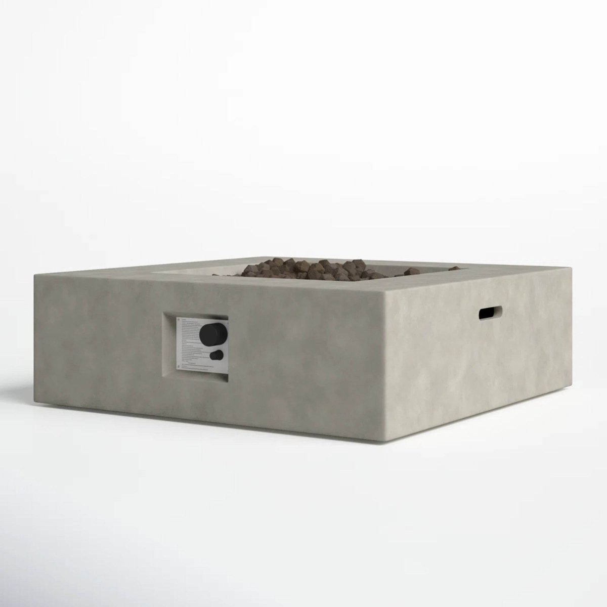 Modern Reinforced Concrete Outdoor Fire Pit Table 12-Inch - Omega Lifestyles