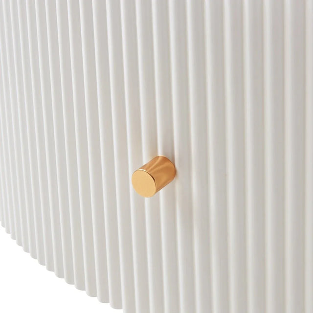 Modern Round Coffee Table With Marble Pattern And Drawers - Omega Lifestyles