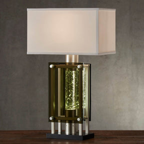 Modern Silver Finish Metal Table Lamp With Mood Light - Omega Lifestyles