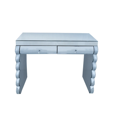 Modern Silver Mirror Console Table With 2 Drawers - Omega Lifestyles