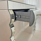 Modern Silver Mirror Console Table With 2 Drawers - Omega Lifestyles