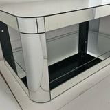 Modern Silver Mirrored MDF Glass Coffee Table With Storage - Omega Lifestyles