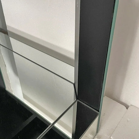 Modern Silver Mirrored MDF Glass Coffee Table With Storage - Omega Lifestyles