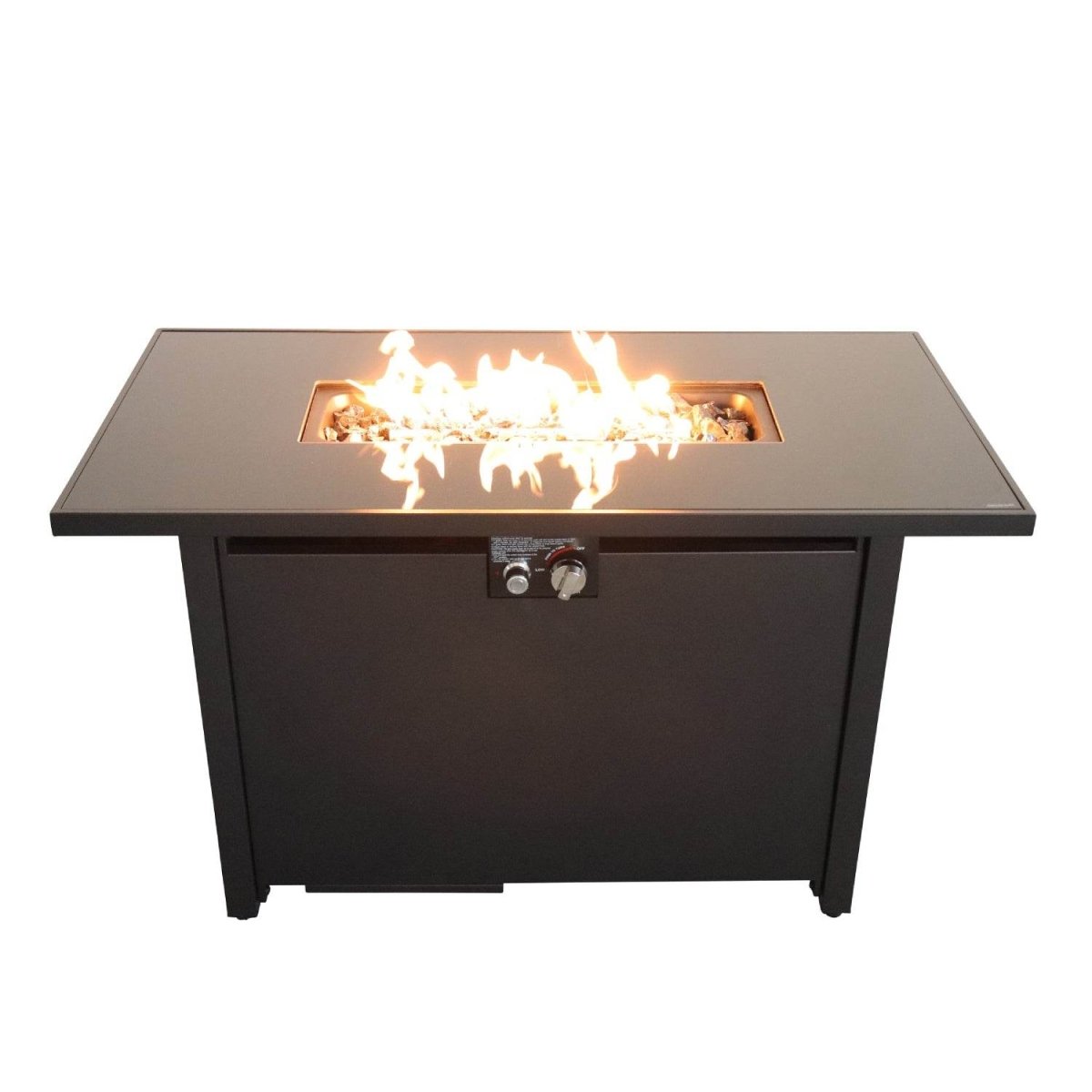 Modern Steel Outdoor Propane Fire Pit Table With Lid - Omega Lifestyles