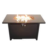 Modern Steel Outdoor Propane Fire Pit Table With Lid - Omega Lifestyles