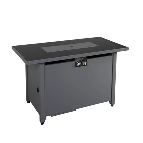 Modern Steel Propane Fire Pit Table With Lid Cover - Serenova - Omega Lifestyles