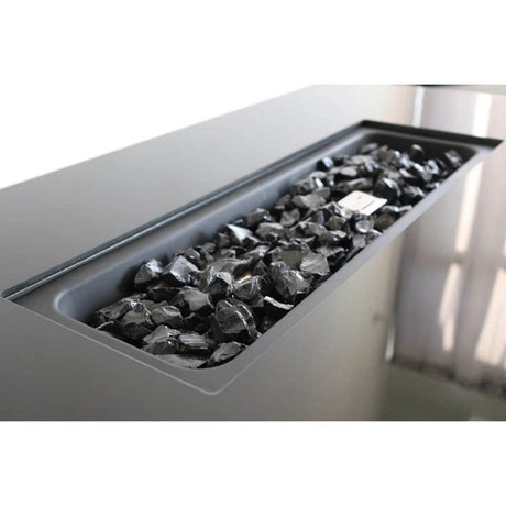 Modern Steel Propane Fire Pit Table With Lid Cover - Serenova - Omega Lifestyles