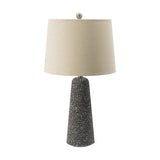 Modern Stone Cone Table Lamp With Beige Drum Shade - Sleep Galleria