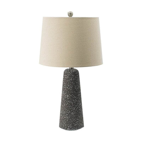 Modern Stone Cone Table Lamp With Beige Drum Shade - Sleep Galleria