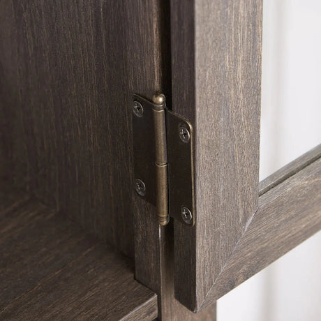 Modern Tall Glass Storage Cabinet With Drawer - Omega Lifestyles