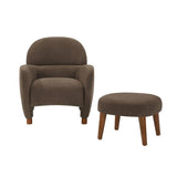 Modern Upholstered Fabric Lazy Chair With Ottoman - Omega Lifestyles