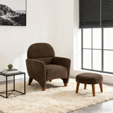 Modern Upholstered Fabric Lazy Chair With Ottoman - Omega Lifestyles