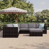 Modern Wicker Reversible Patio Sectional Sofa With Cushions - Serenova - Omega Lifestyles