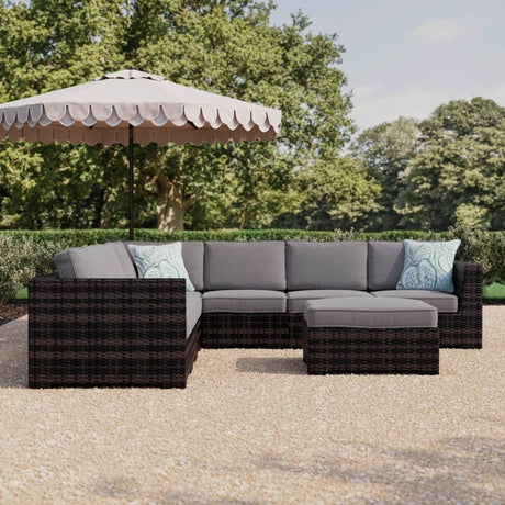 Modern Wicker Reversible Patio Sectional Sofa With Cushions - Serenova - Omega Lifestyles