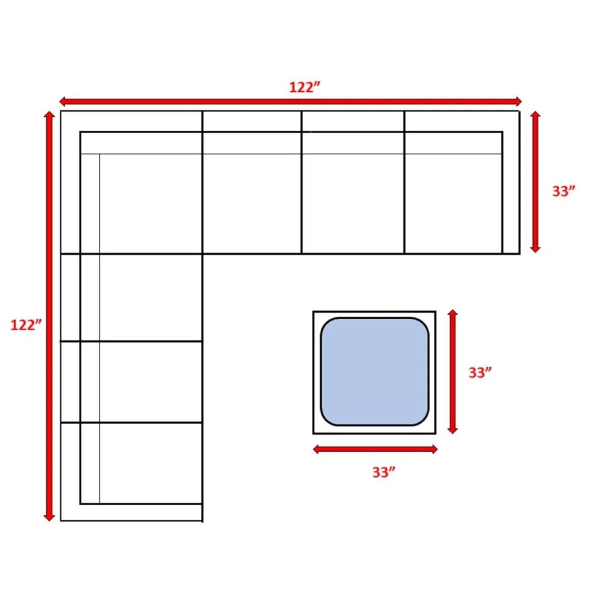 Modern Wicker Reversible Patio Sectional Sofa With Cushions - Serenova - Omega Lifestyles
